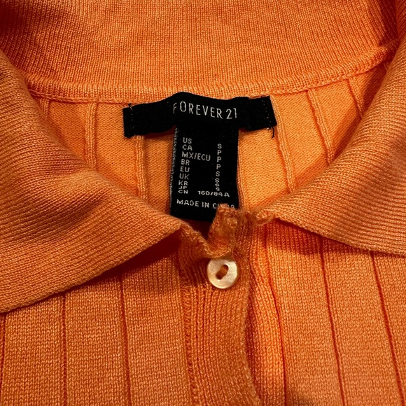 Forever 21 Peach Ribbed Cropped Cardigan - Picture 4 of 5